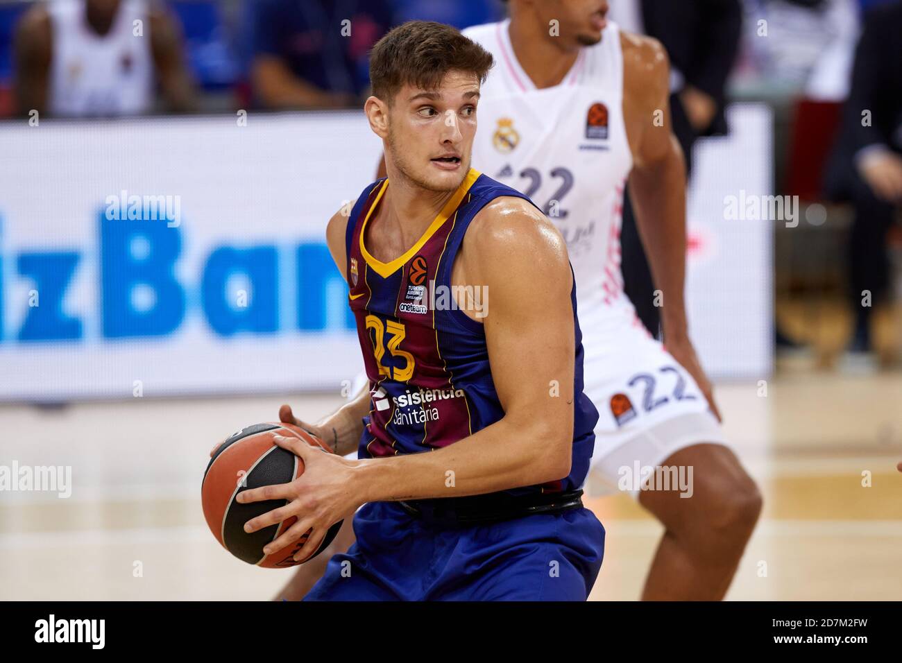 Barcelona, Spain. 23rd Oct 2020. Sergi Martinez of FC Barcelona during the Turkish Airlines EuroLeague match between FC Barcelona and Real Madrid at Palau Blaugrana on October 23, 2020 in Barcelona, Spain. Credit: Dax Images/Alamy Live News Stock Photo
