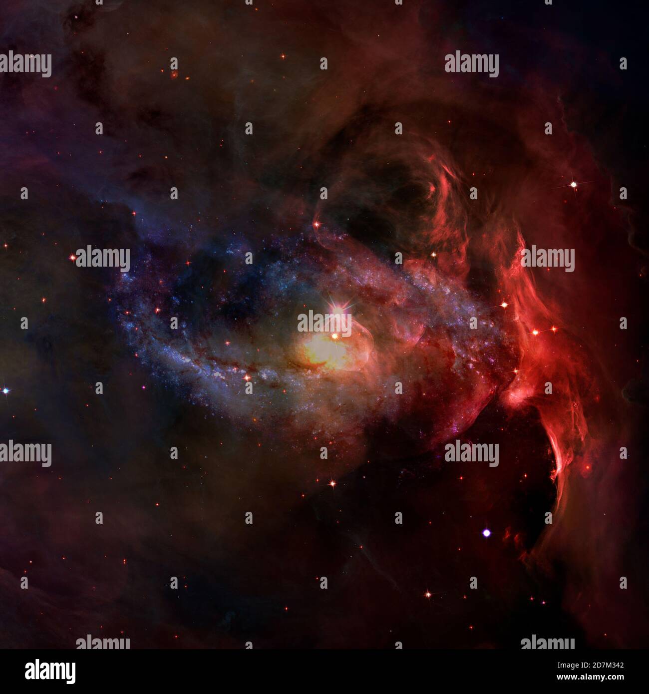 Spiral Galaxy. Elements of this image furnished by NASA. Stock Photo