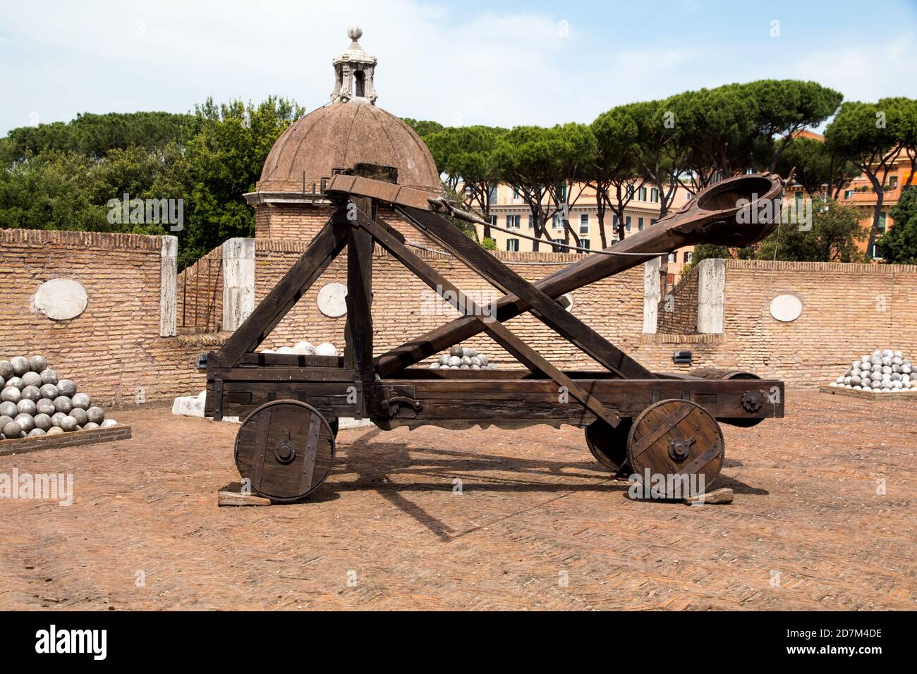 Catapult in CastelSant'Angelo in Rome Vatican Italy Stock Photo