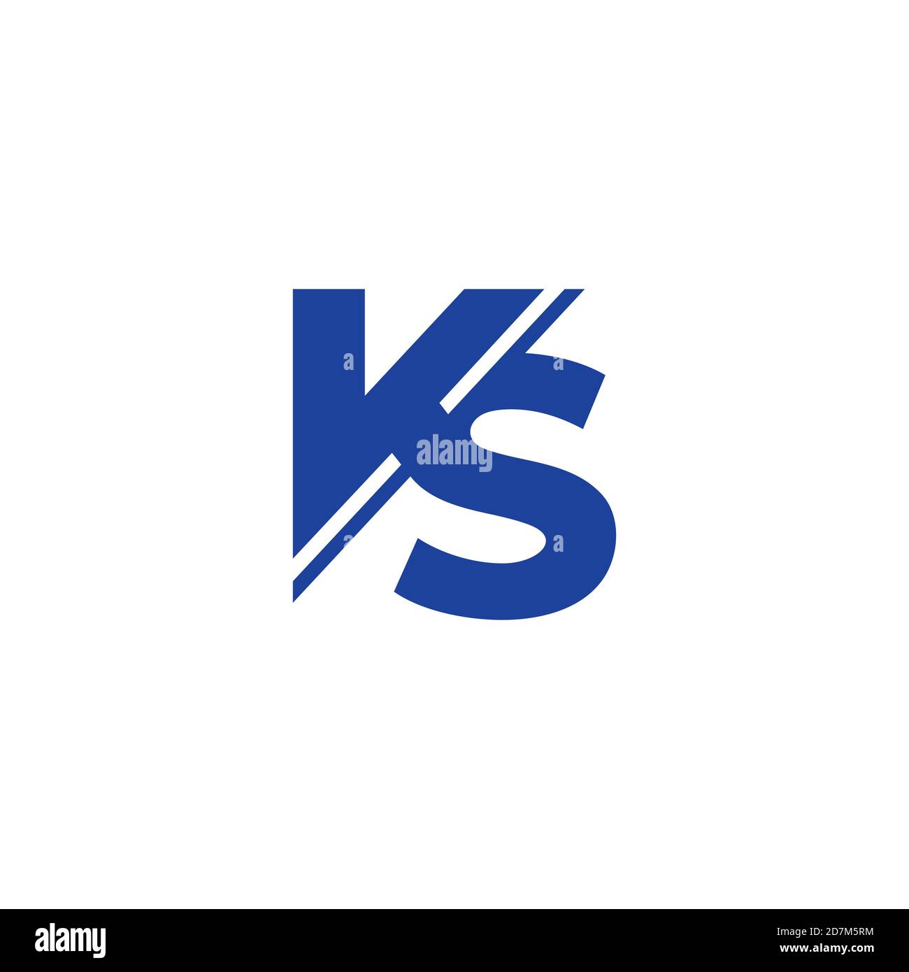 letter vs simple slice linked geometric logo vector Stock Vector