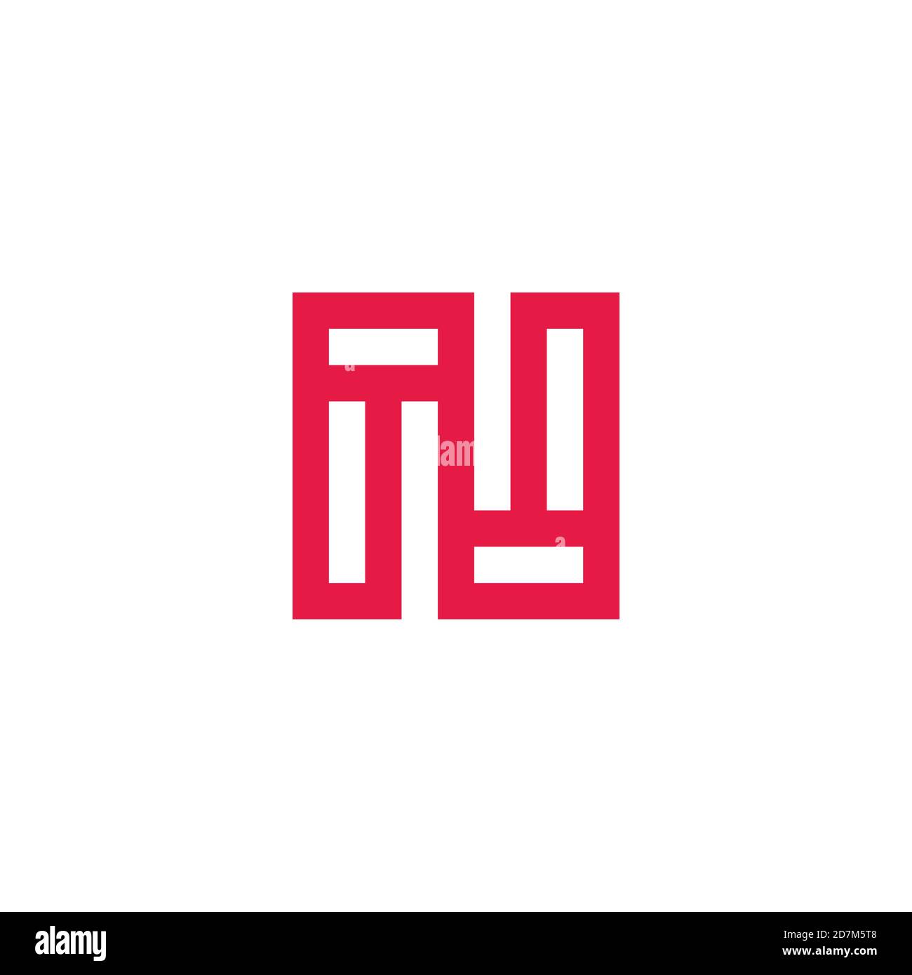 abstract letter n simple square geometric line logo vector Stock Vector ...