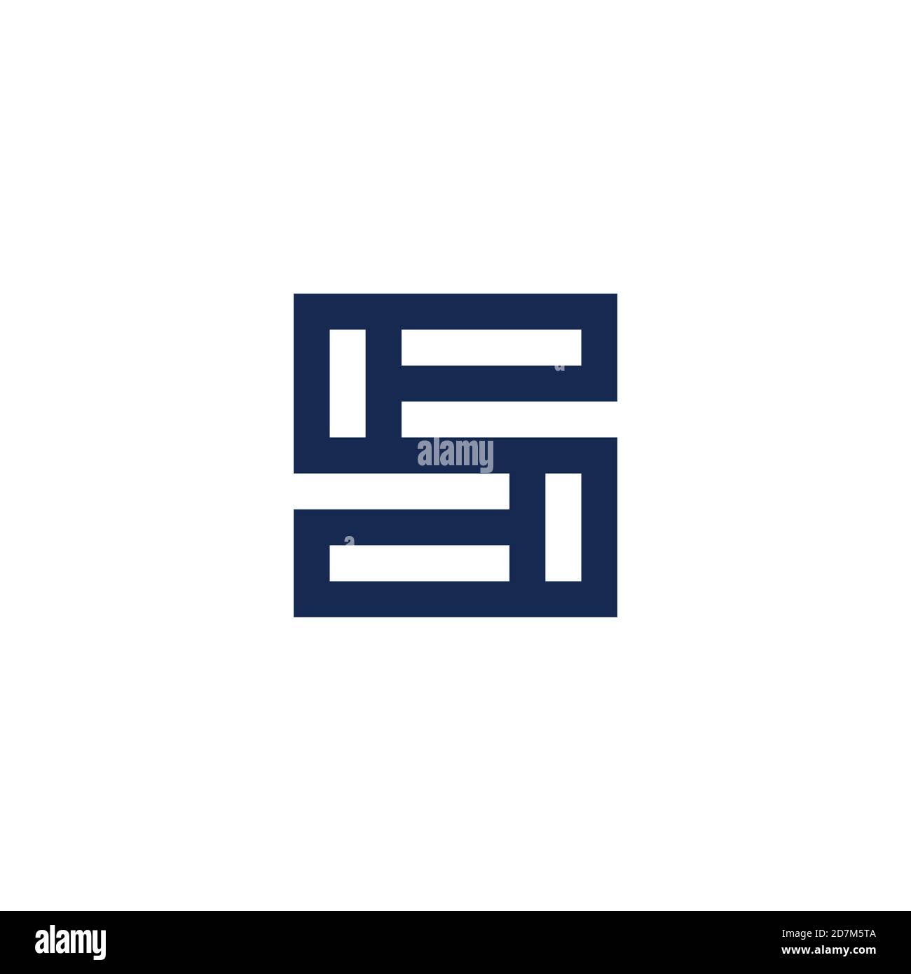 letter s 5 simple square geometric line logo vector Stock Vector