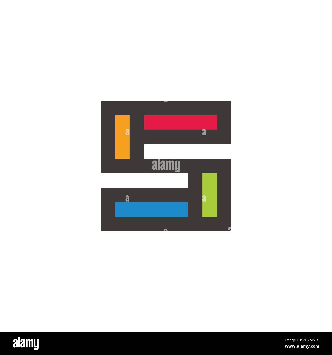 abstract letter s square geometric colorful logo vector Stock Vector ...