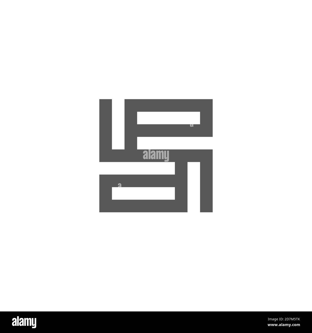 letter pd abstract square geometric square line logo vector Stock Vector