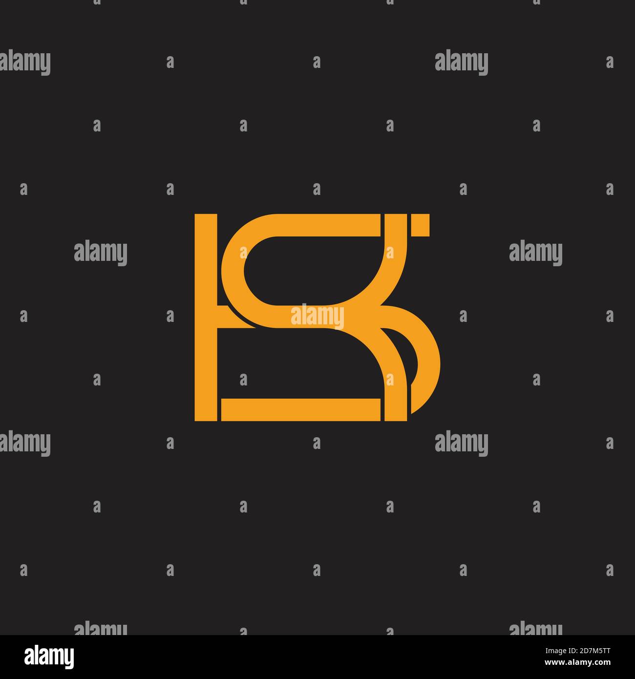 abstract letter ks simple overlapping linked logo vector Stock Vector