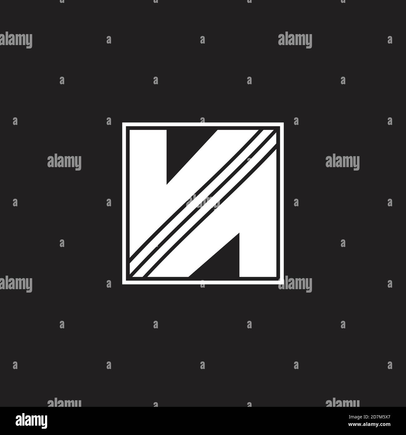 abstract letter va stripes square motion geometric logo vector Stock Vector