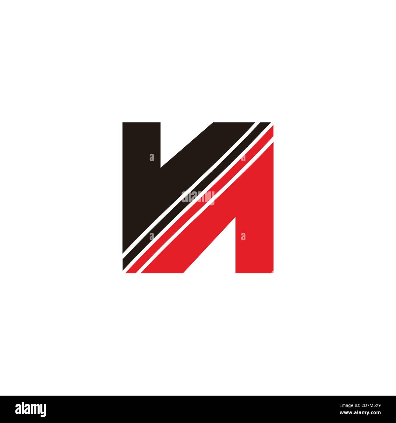 letter va stripes motion geometric colorful logo vector Stock Vector