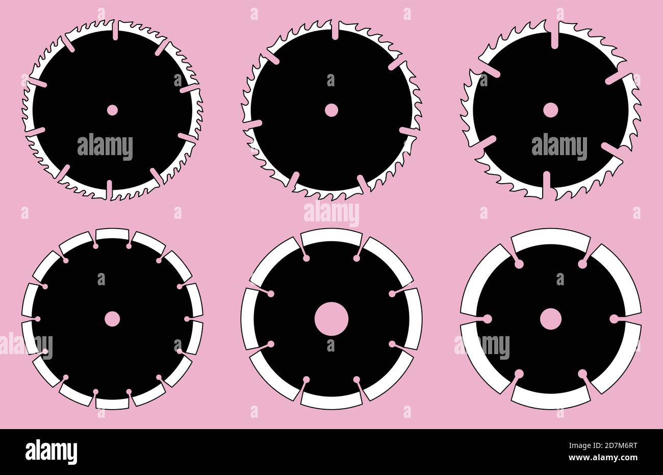 Circular saw blade. Flat icons. Vector illustration Stock Vector