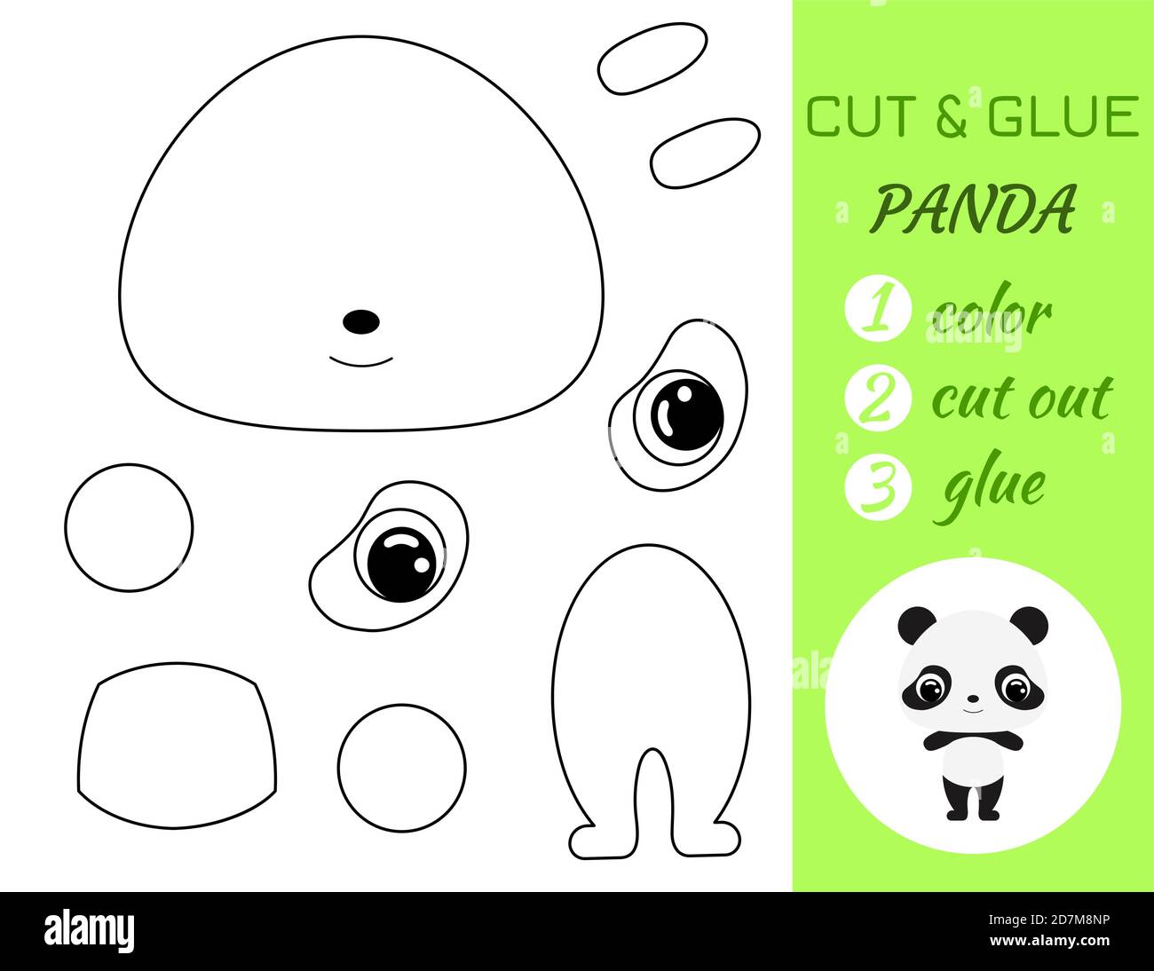 Coloring Book Cut And Glue Baby Panda Educational Paper Game For Preschool Children Cut And Paste Worksheet Color Cut Parts And Glue On Paper Cart Stock Vector Image Art Alamy