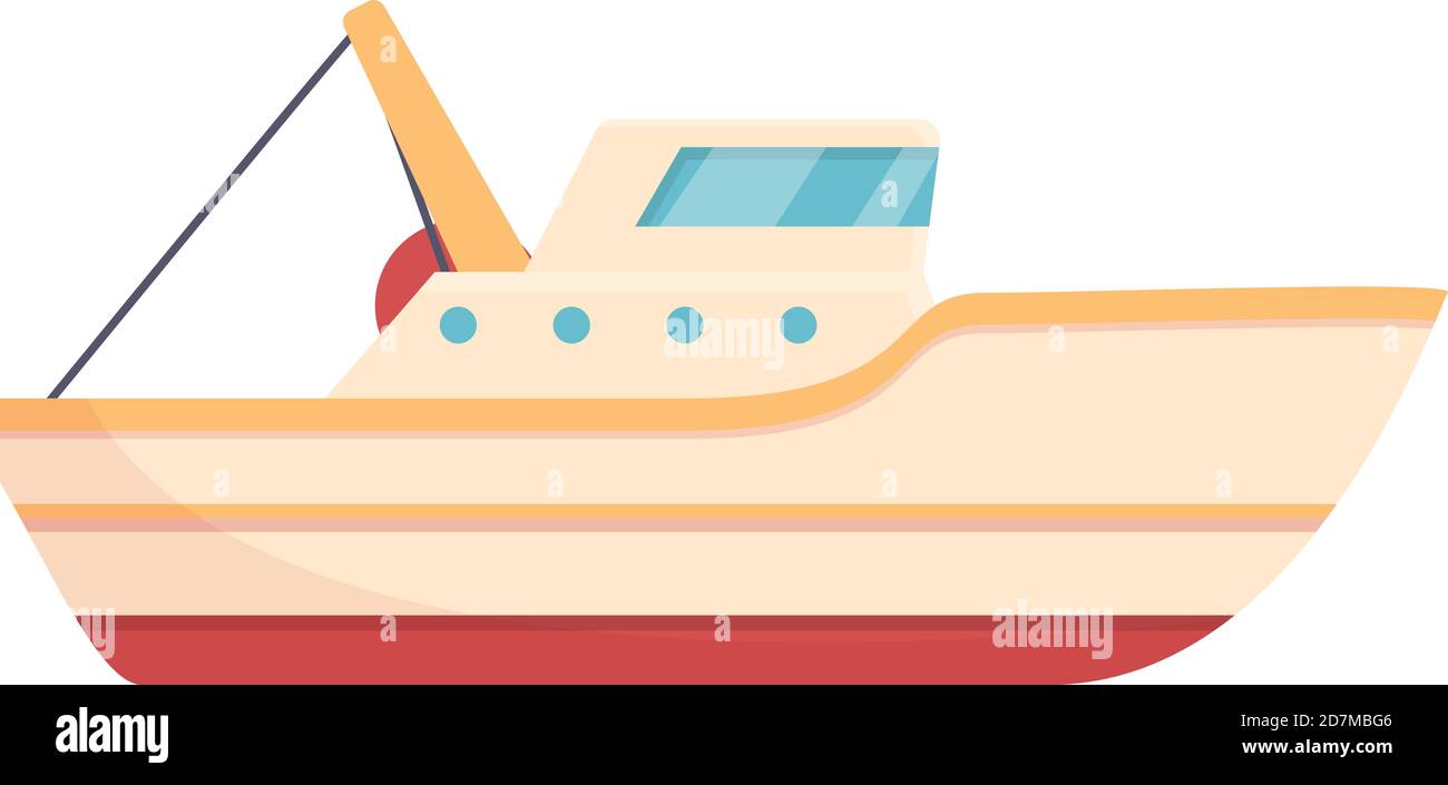 Ocean fishing boat icon. Cartoon of ocean fishing boat vector icon