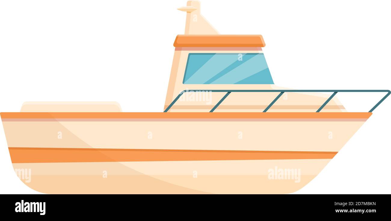Small fishing boat icon. Cartoon of small fishing boat vector icon