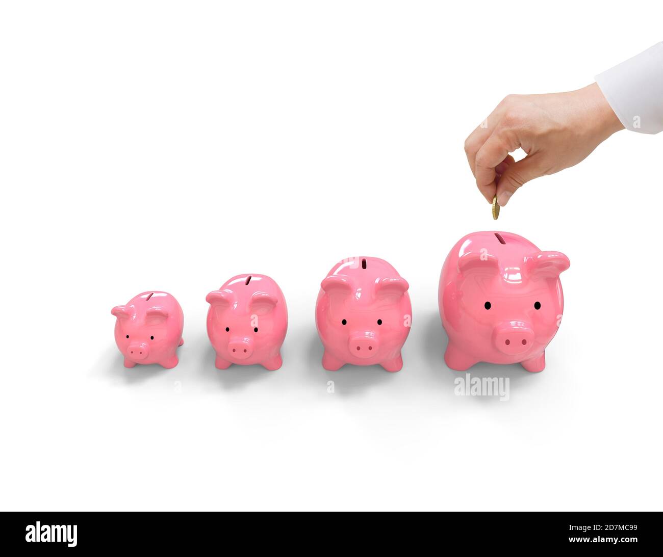 Coins Money wealth income saving with piggy bank concept with 3d ...
