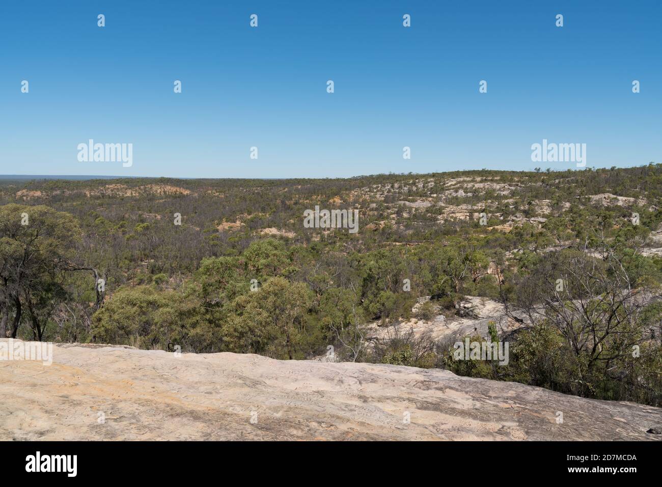 View from the top of the Burra Range, White Mountains National Park, Queensland Stock Photo