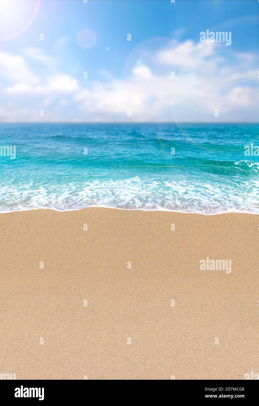 Ocean wave on sandy beach Stock Photo - Alamy