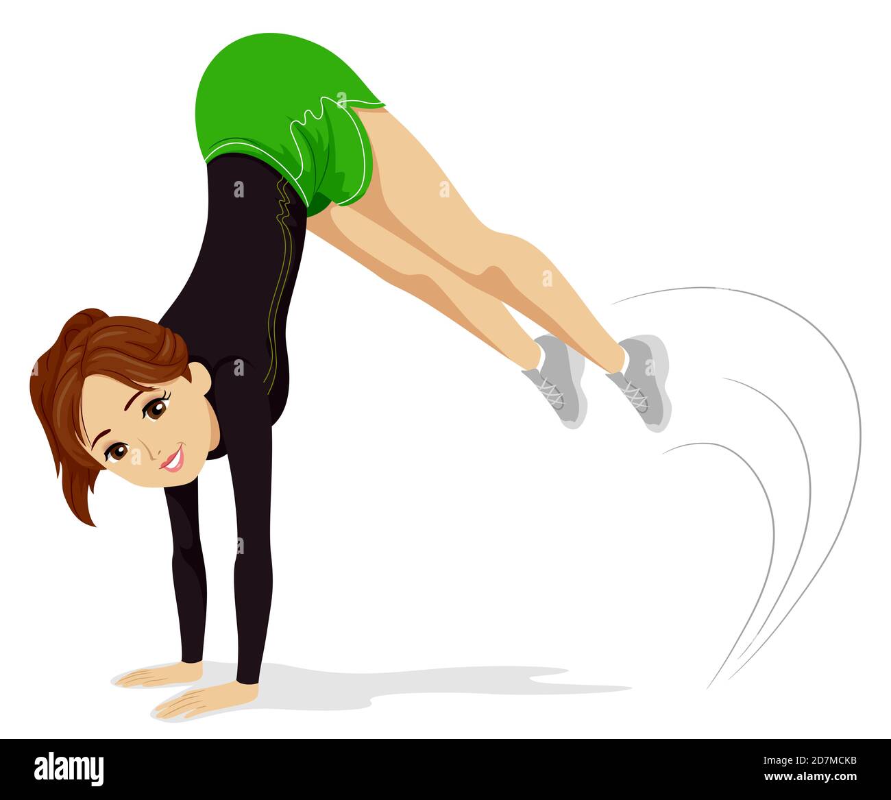 Illustration of a Teenage Girl Doing Monkey Roll Animal Exercise Stock ...