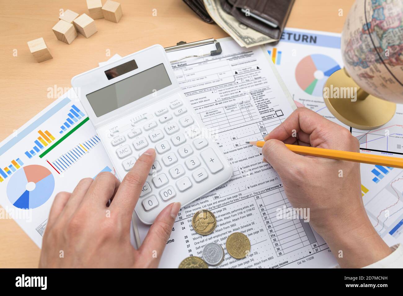 businessman working with documents in office Stock Photo