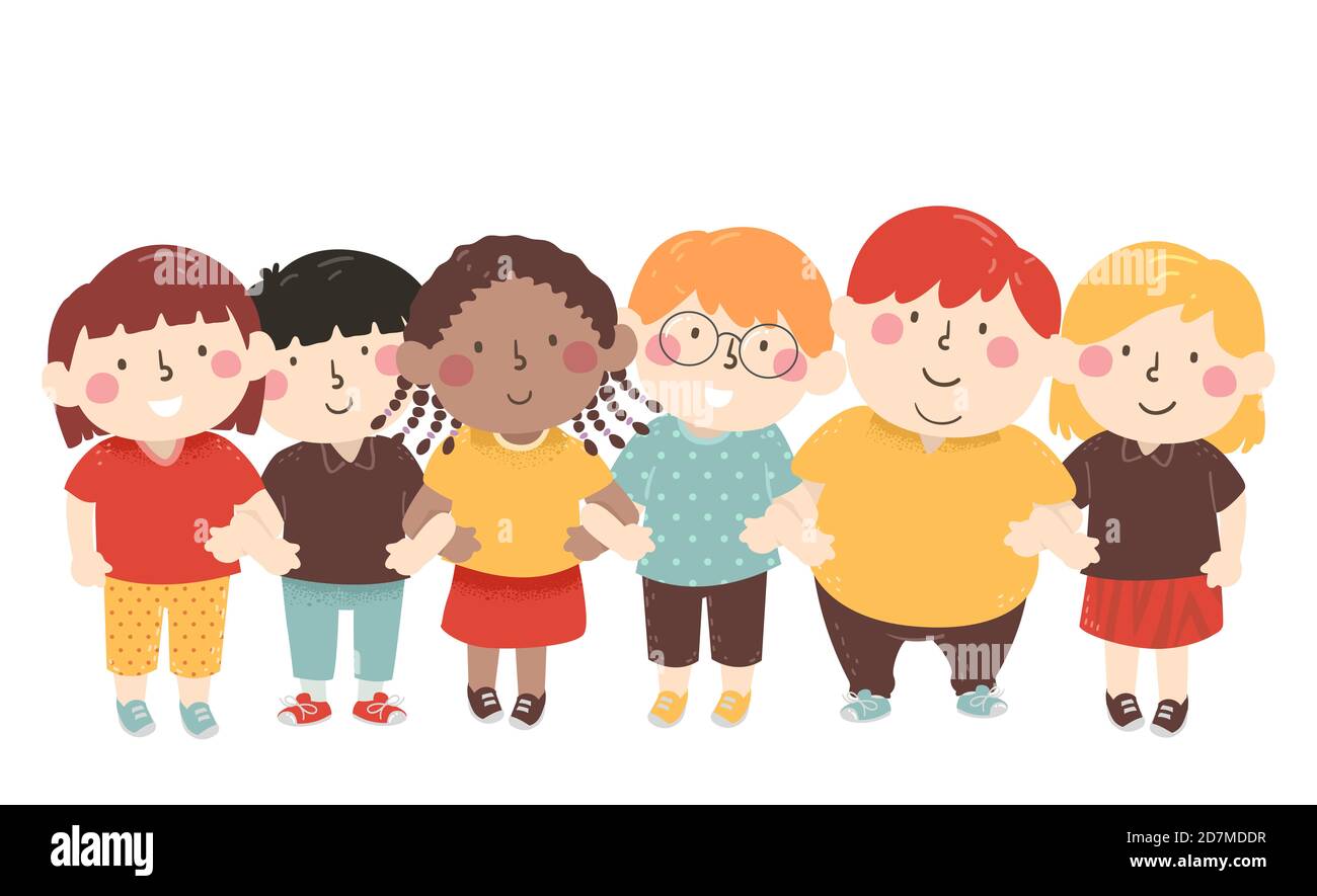 Happy kids together group diverse hires stock photography and images