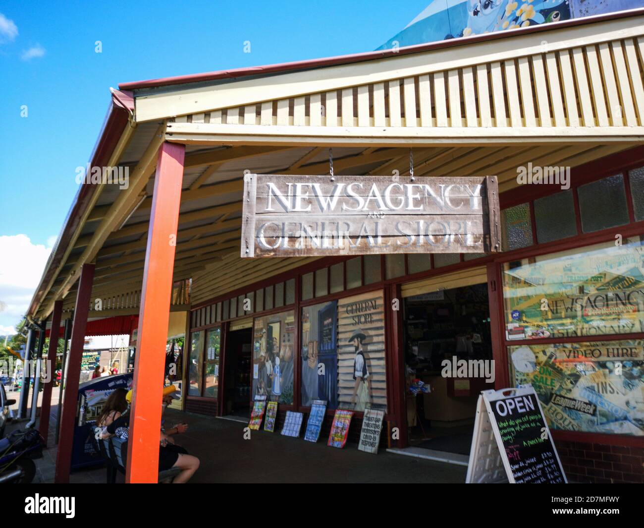 Nimbin, Australia: March 18, 2020: Newsagent on Cullen Street - Nimbin is known the world over as Australia's most famous hippie destination. Stock Photo