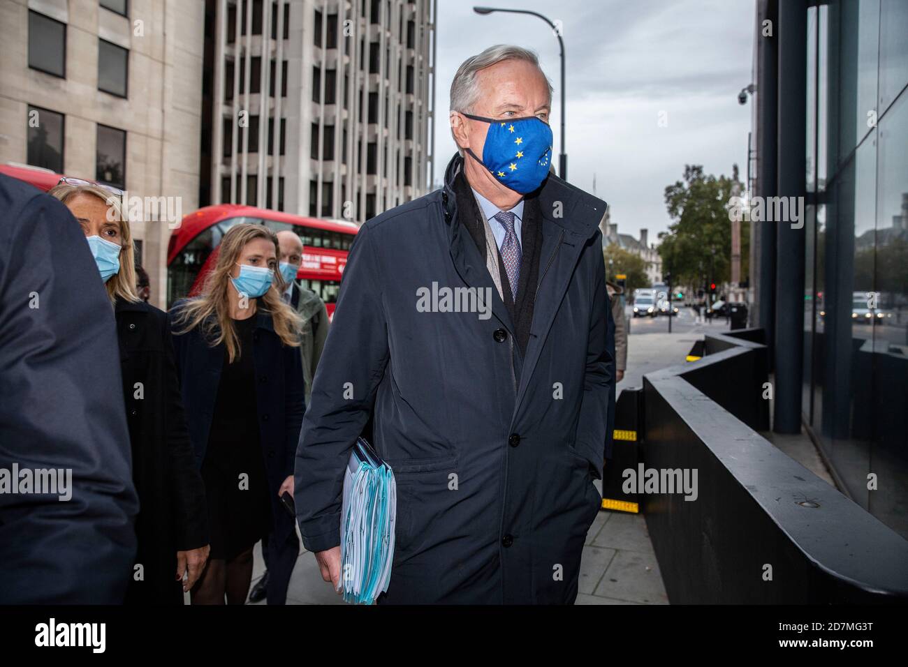 London, UK. 24th Oct, 2020. Michel Barnier arrives in Westminster for Brexit talks, London, UK 24th October 2020 Brexit Trade talks continue in London as the EU's Michel Barnier arrives at the IVS Conference Centre, No.1 Victoria Street today. Credit: Clickpics/Alamy Live News Stock Photo