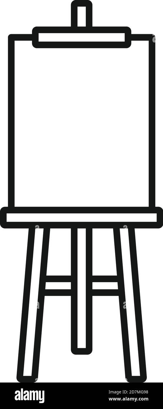 Board easel icon. Outline board easel vector icon for web design