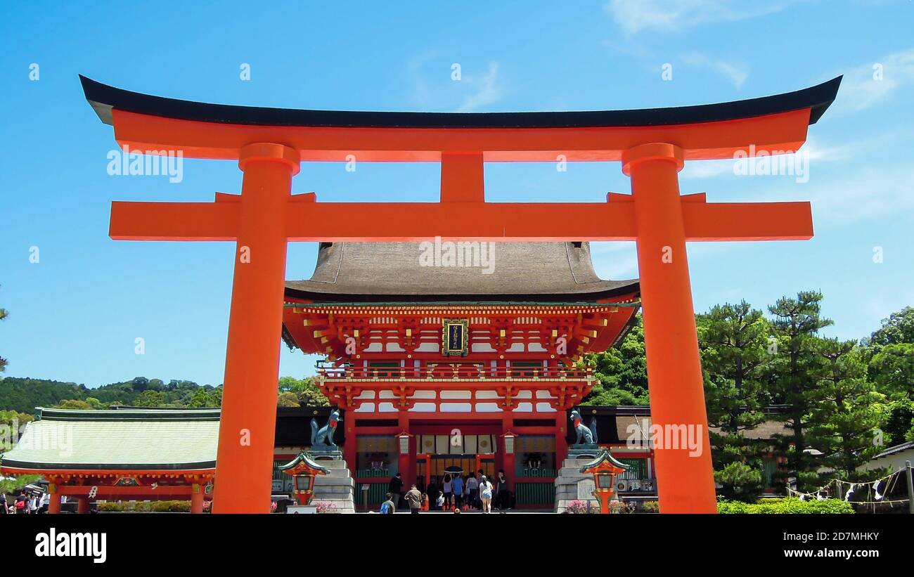 Heavenly gate at japanese shinto shrine temple in kyoto japan luxury travel wooden architecture adventure tourism travelling asia asian Stock Photo