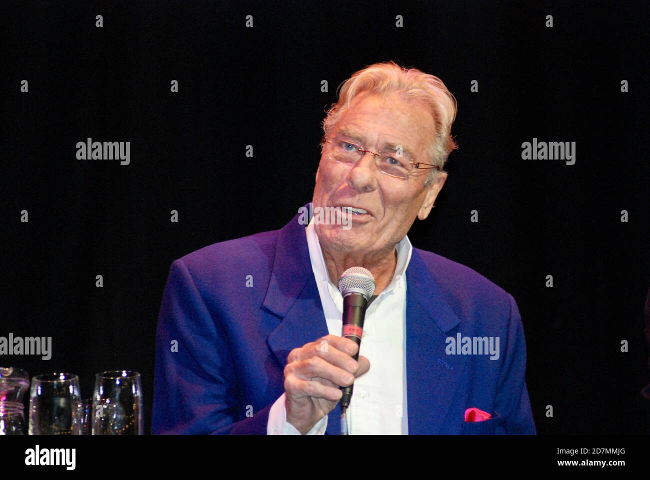 English TV Actor & Director, John Levene, on stage in 2016. Also known as John Anthony Blake. Remembered as Sergeant Benton, of UNIT Doctor Who Dr Who Stock Photo