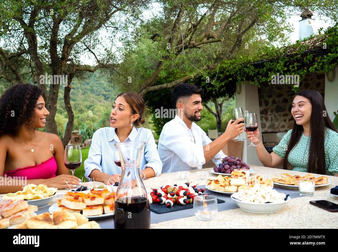 Diverse racial group friends hi-res stock photography and images - Alamy