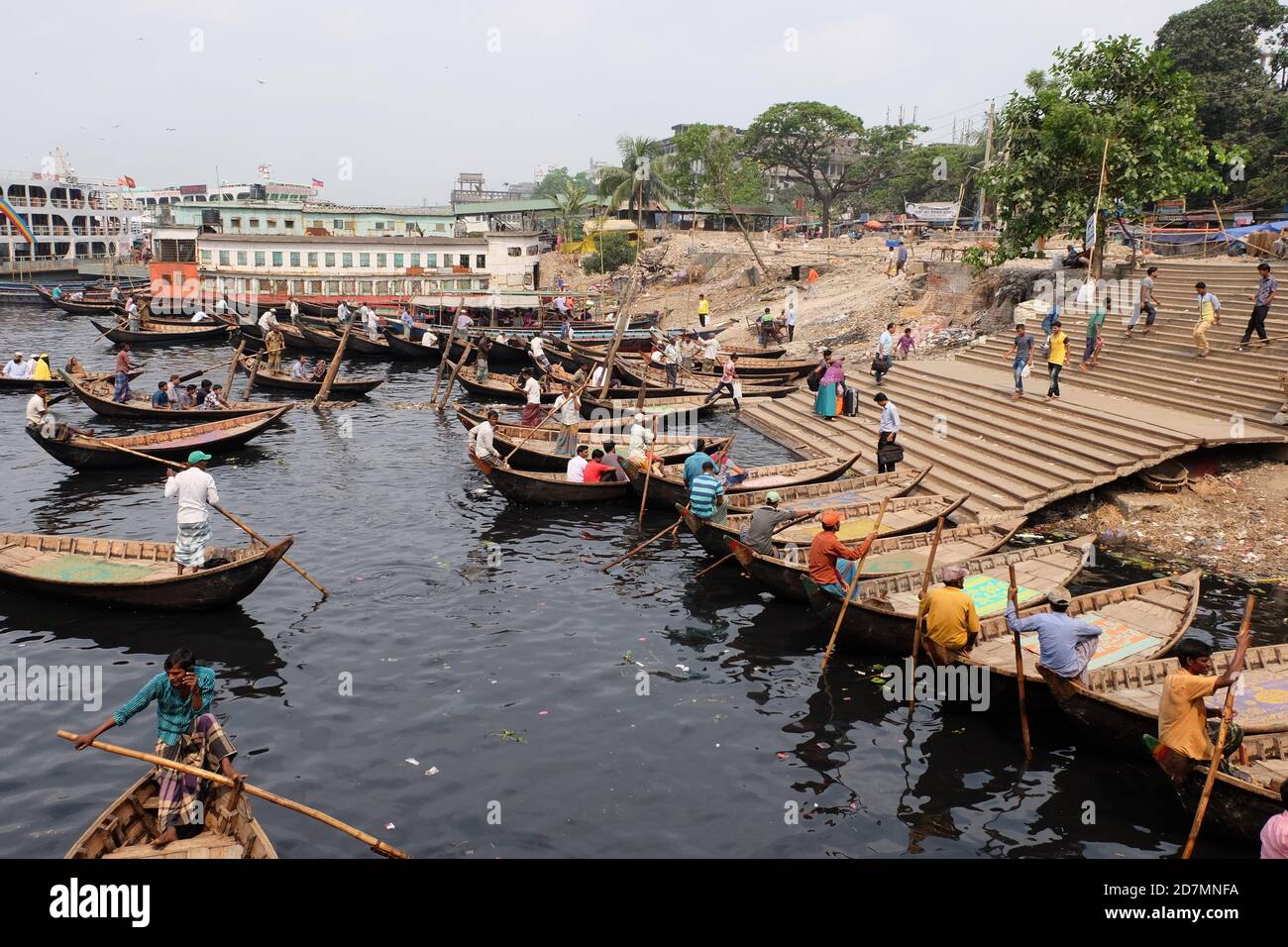 Small Boats in Dhaka, Bangladesh Stock Photo