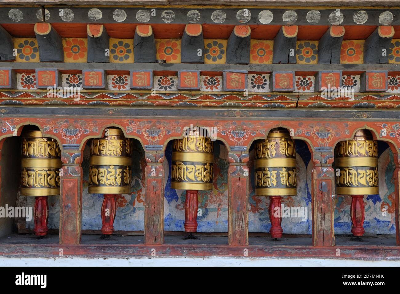 Buddhist Prayer Wheels Stock Photo Alamy