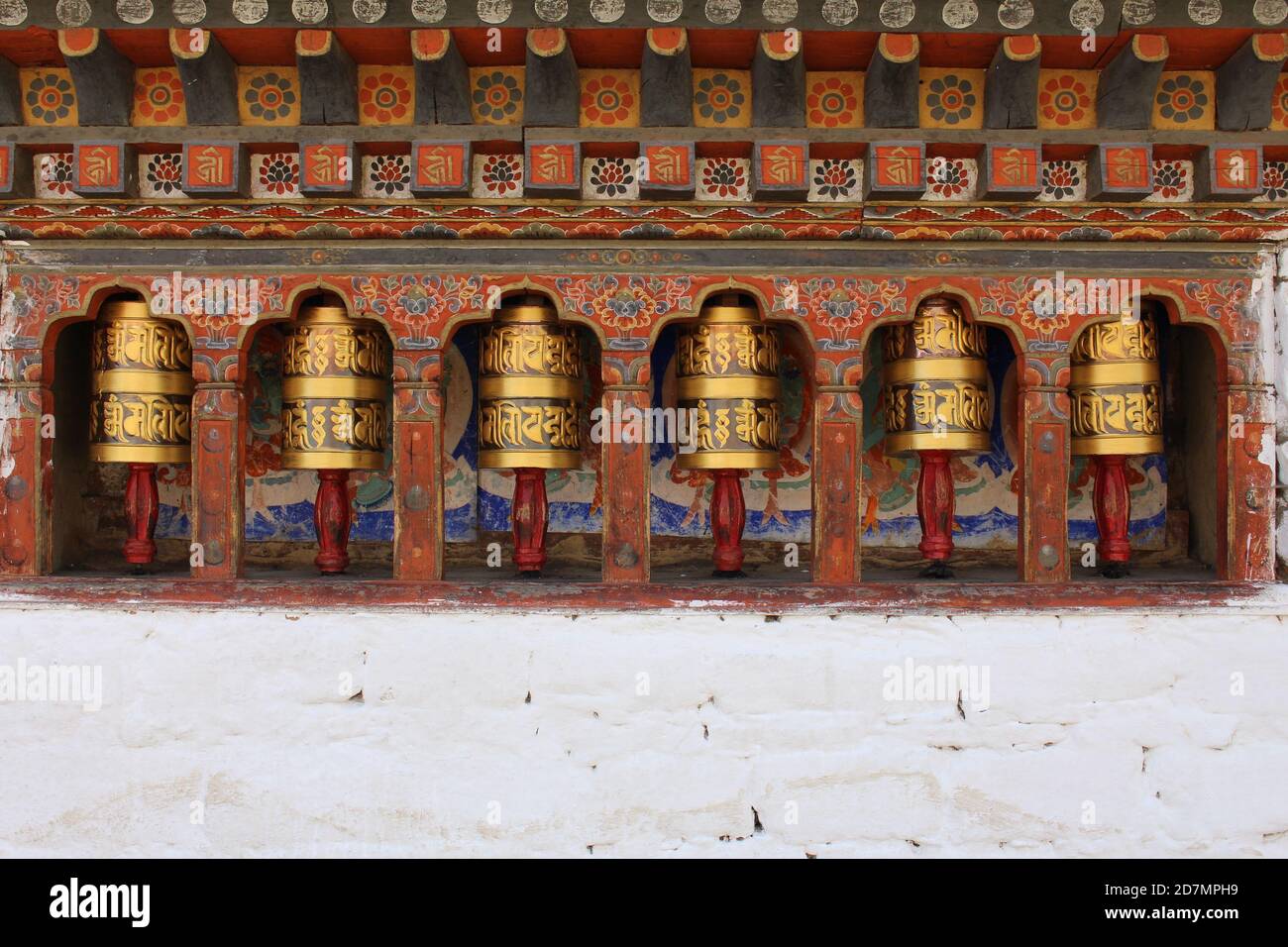 Buddhist Prayer Wheels Stock Photo