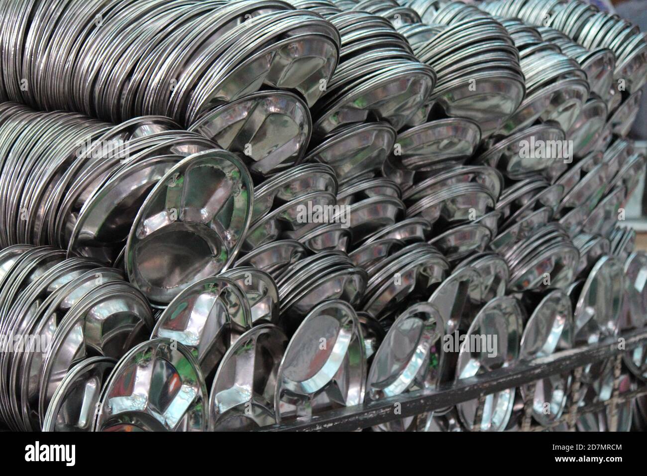 Metal Plates at the Golden Temple, Amritsar, India Stock Photo