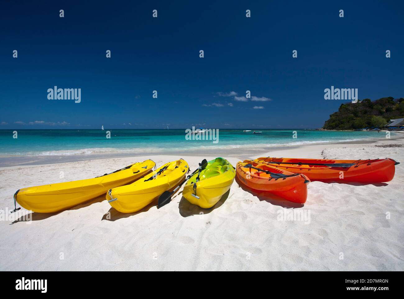 Half moon bay in Antigua. Antigua is an island in the Lesser Antilles