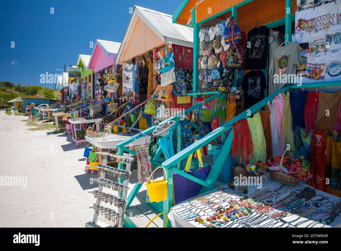 Half moon bay in Antigua. Antigua is an island in the Lesser Antilles. Stock Photo