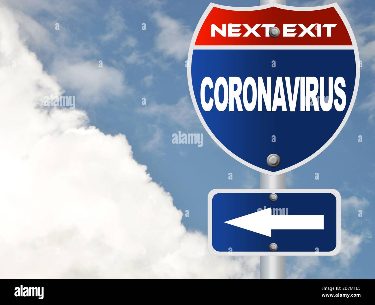 Coronavirus road sign Stock Photo