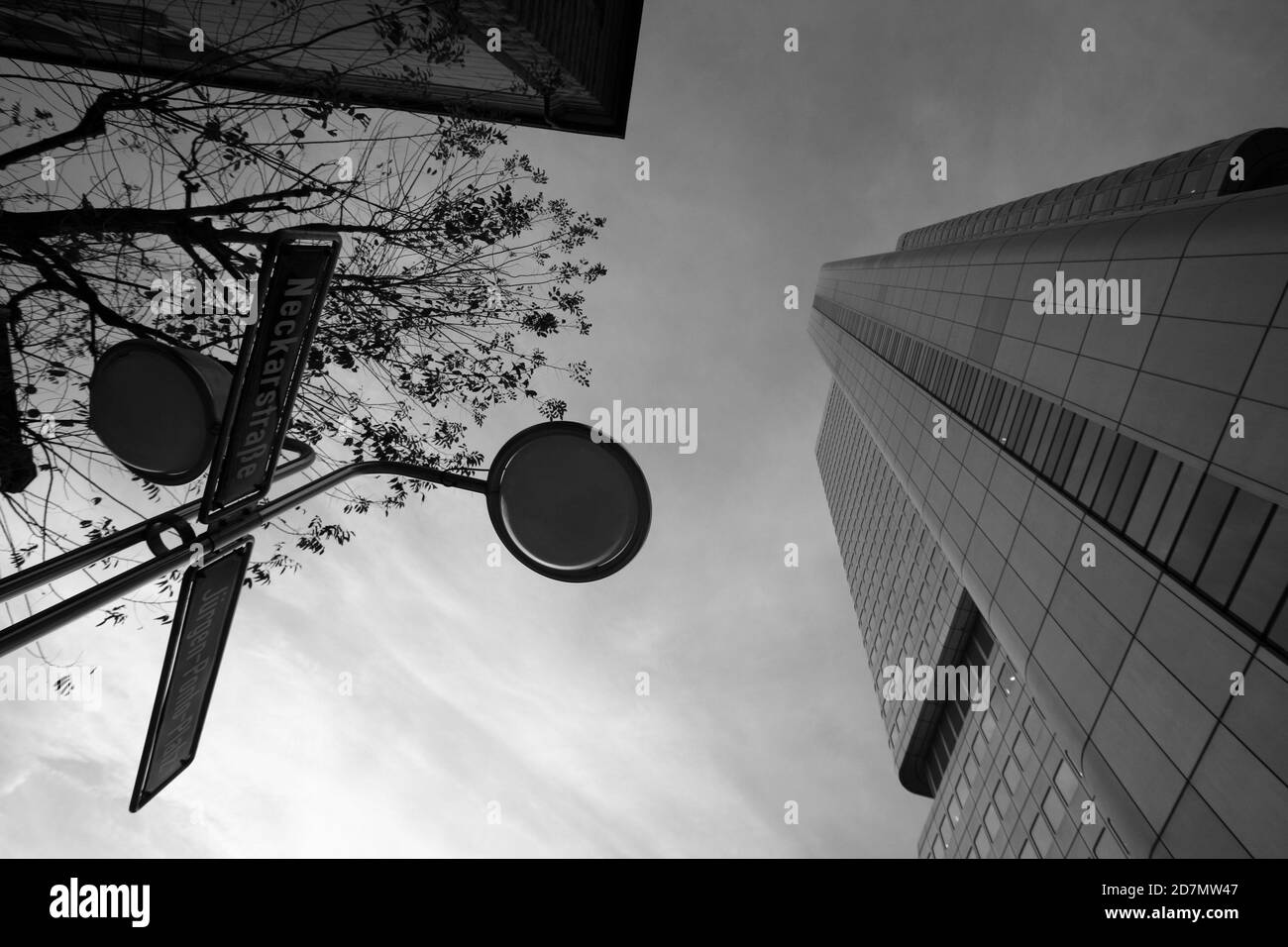 Frankfurt downtown night Black and White Stock Photos & Images - Alamy