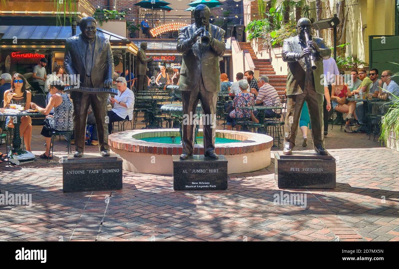 Musical Legends Park in  New Orleans, Louisiana/USA daytime view at 311 Bourbon Street in the famous French Quarter section of New Orleans. Stock Photo