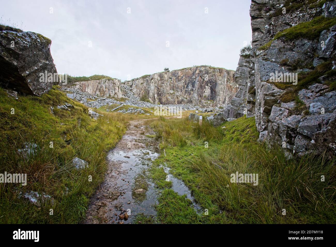 Entrance to the Cheesewring Quarry on the eastern edge of Bodmin Moor near Minions, Cornwall, England, UK. Stock Photo