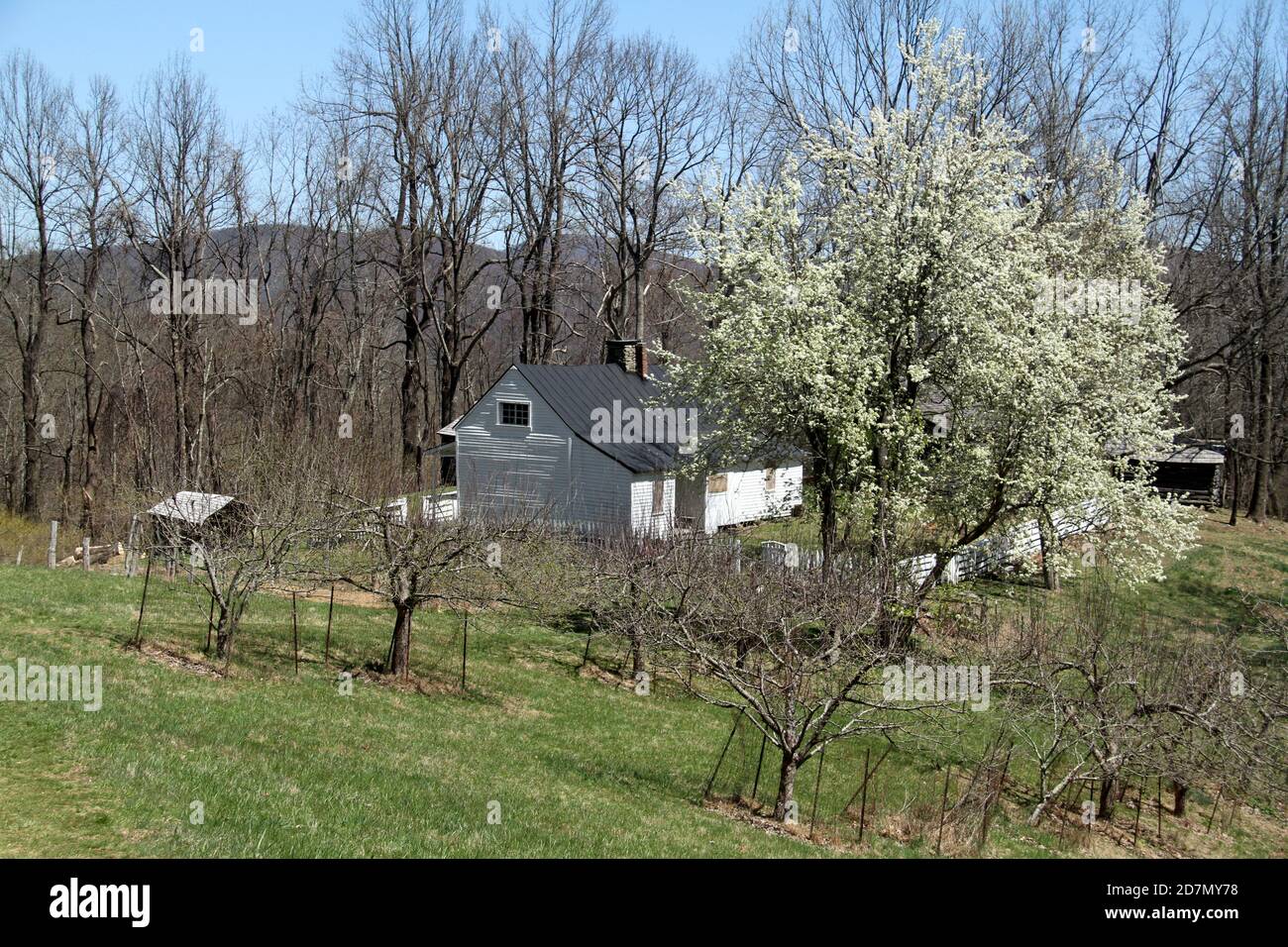 The historical Johnson Farm in Virginia's Blue Ridge Parkway, USA. Stock Photo