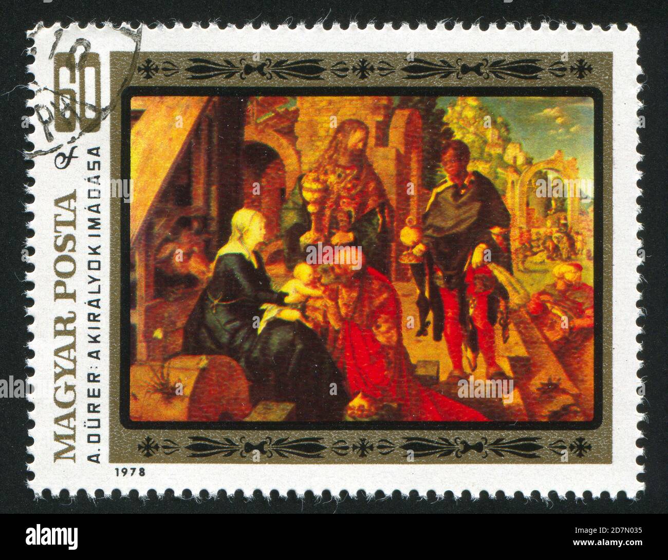 HUNGARY – CIRCA 1978: stamp printed by Hungary, shows Adoration of the ...