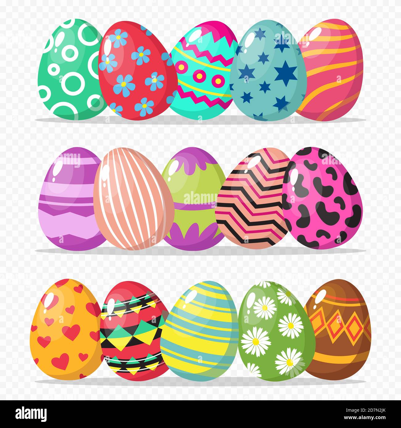 Coloring easter eggs vector isolated on transparent background ...