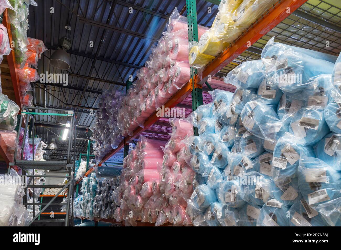 Fabric warehouse Stock Photo
