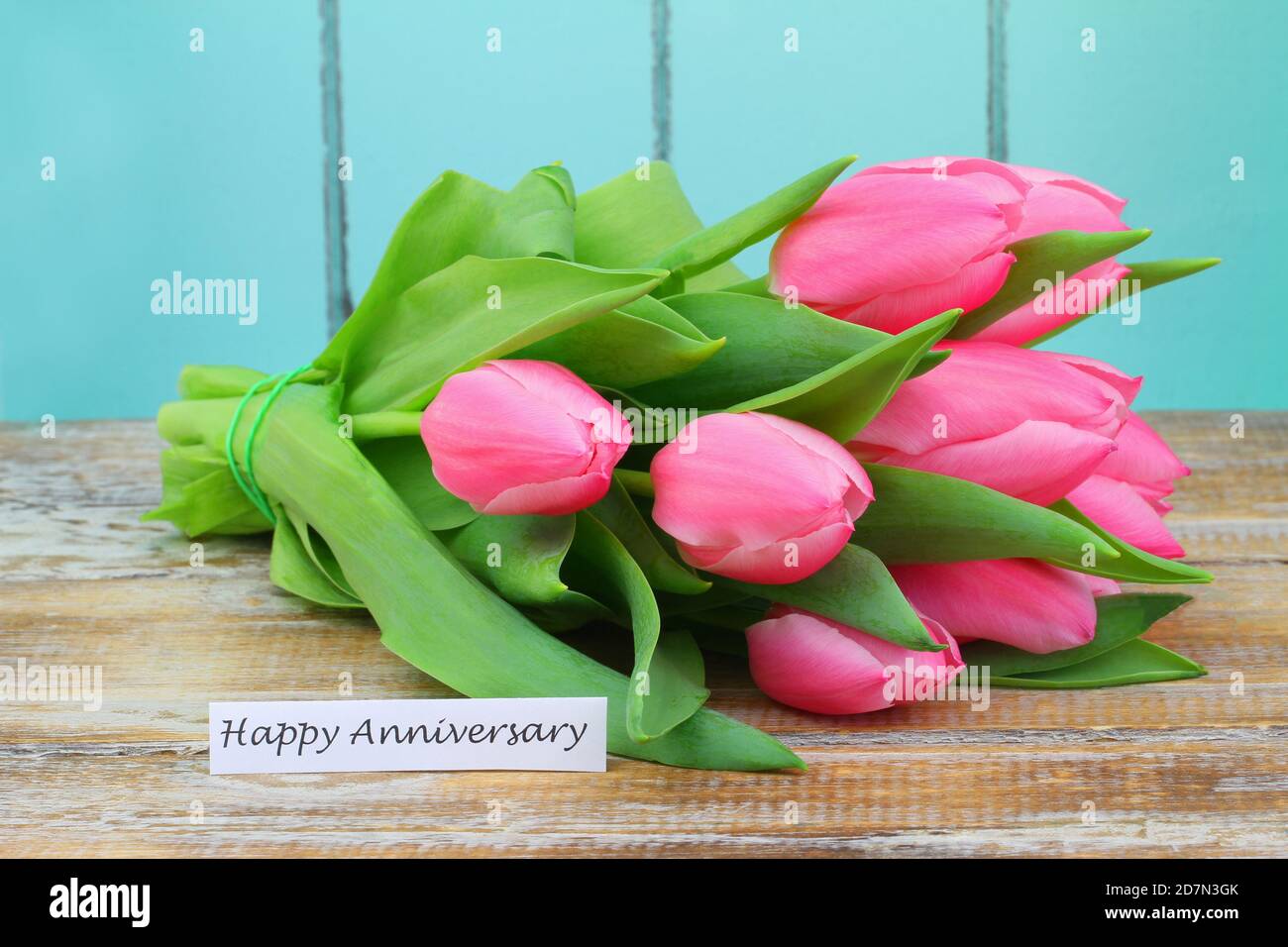 Happy anniversary card with flowers hi-res stock photography and images ...