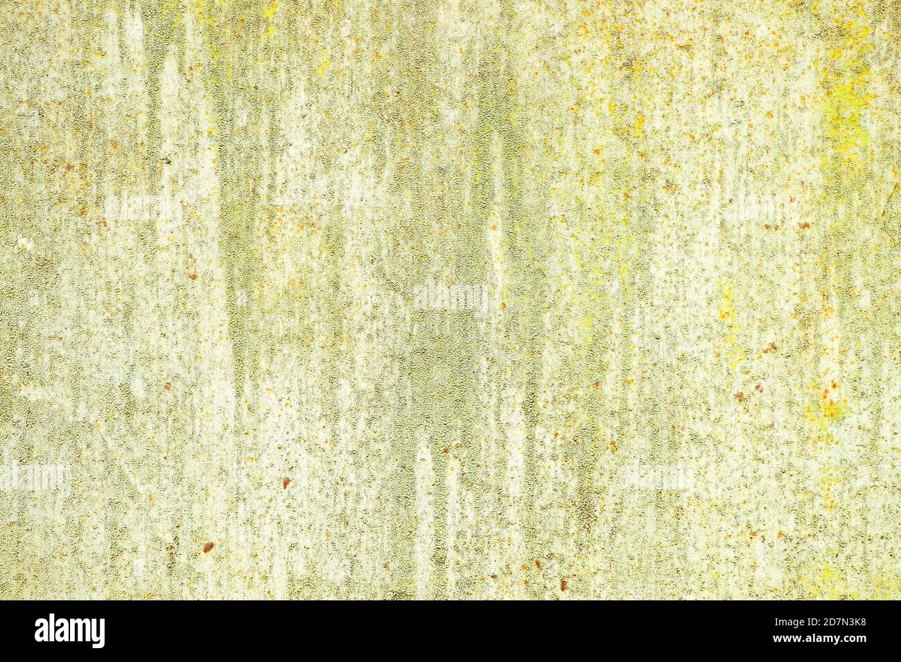 Yellow-green peeling paint background. Stock Photo