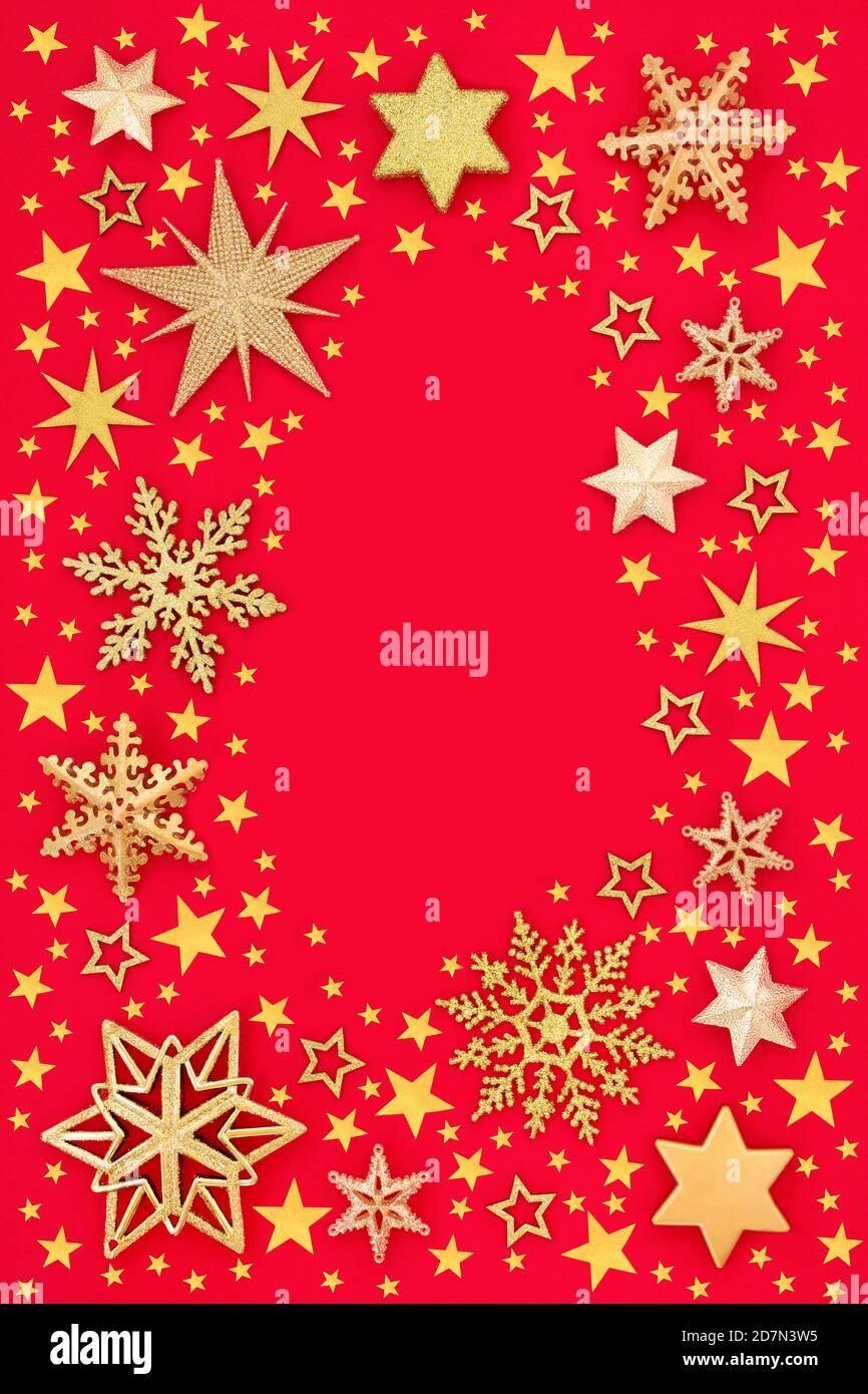 red and gold christmas border