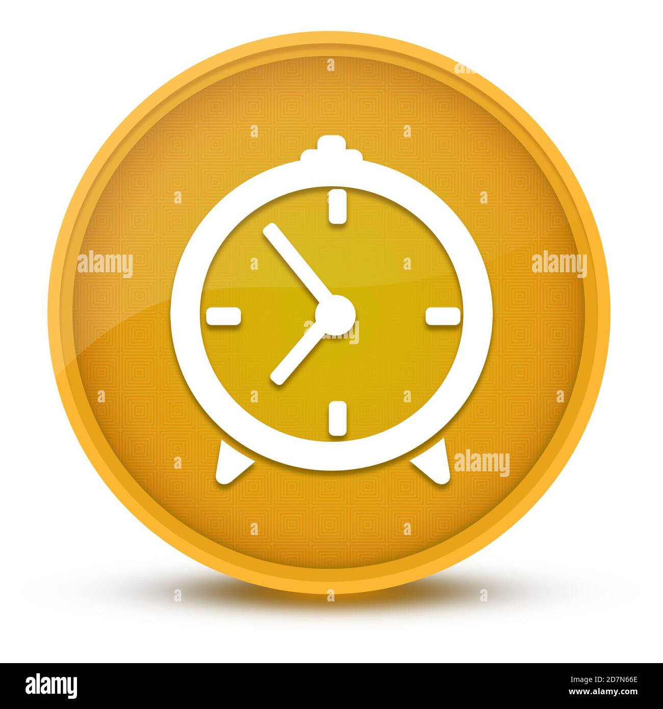 Clock luxurious glossy yellow round button abstract illustration Stock ...
