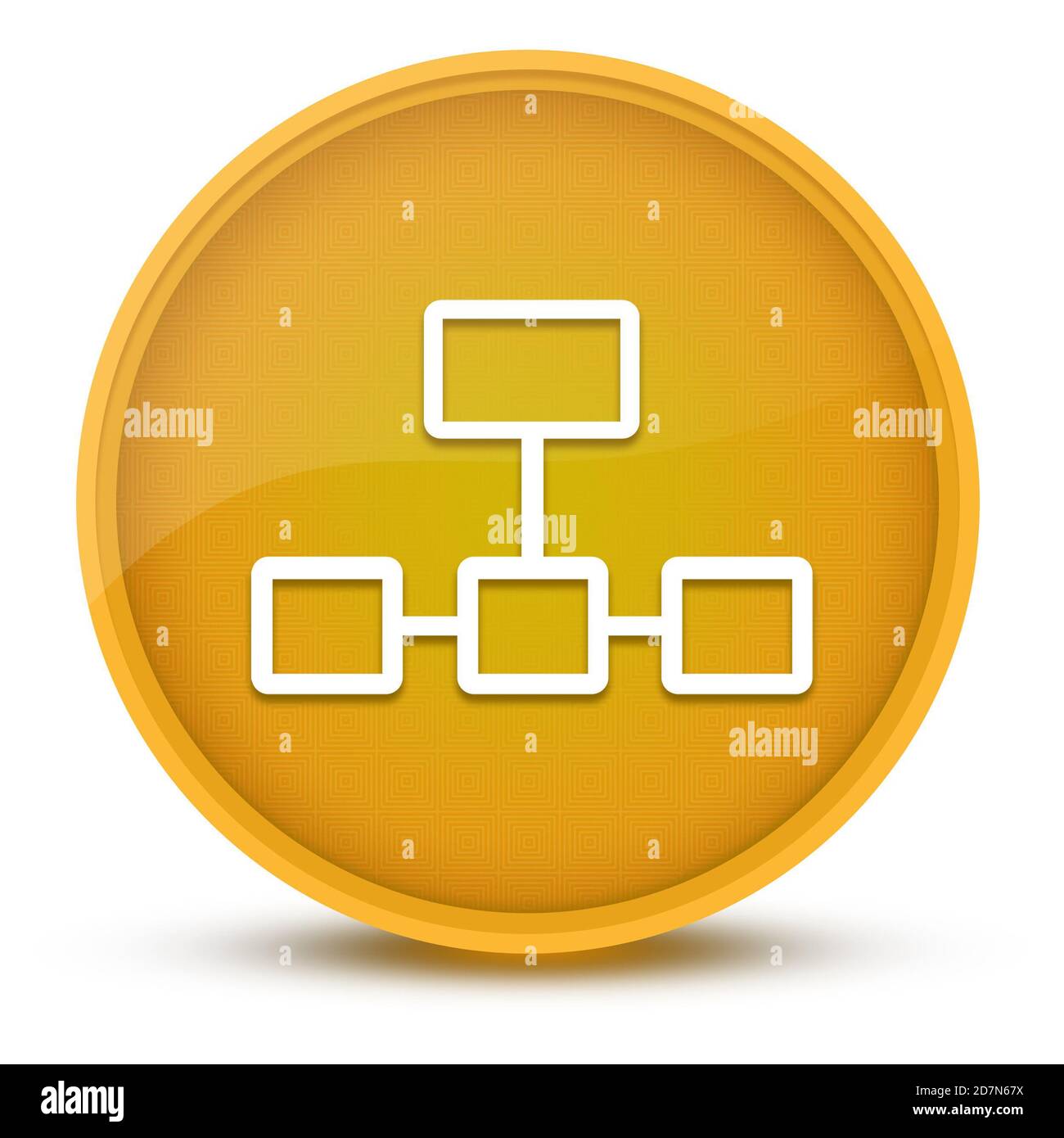 Network connection luxurious glossy yellow round button abstract ...