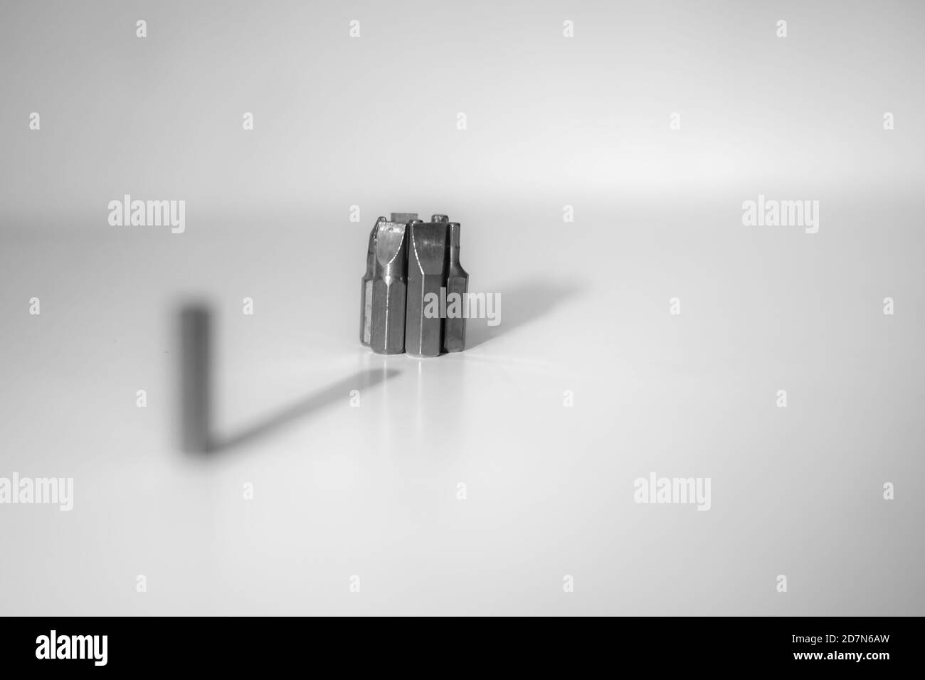 Different types of screw bits of screwdriver isolated on white background Stock Photo Alamy