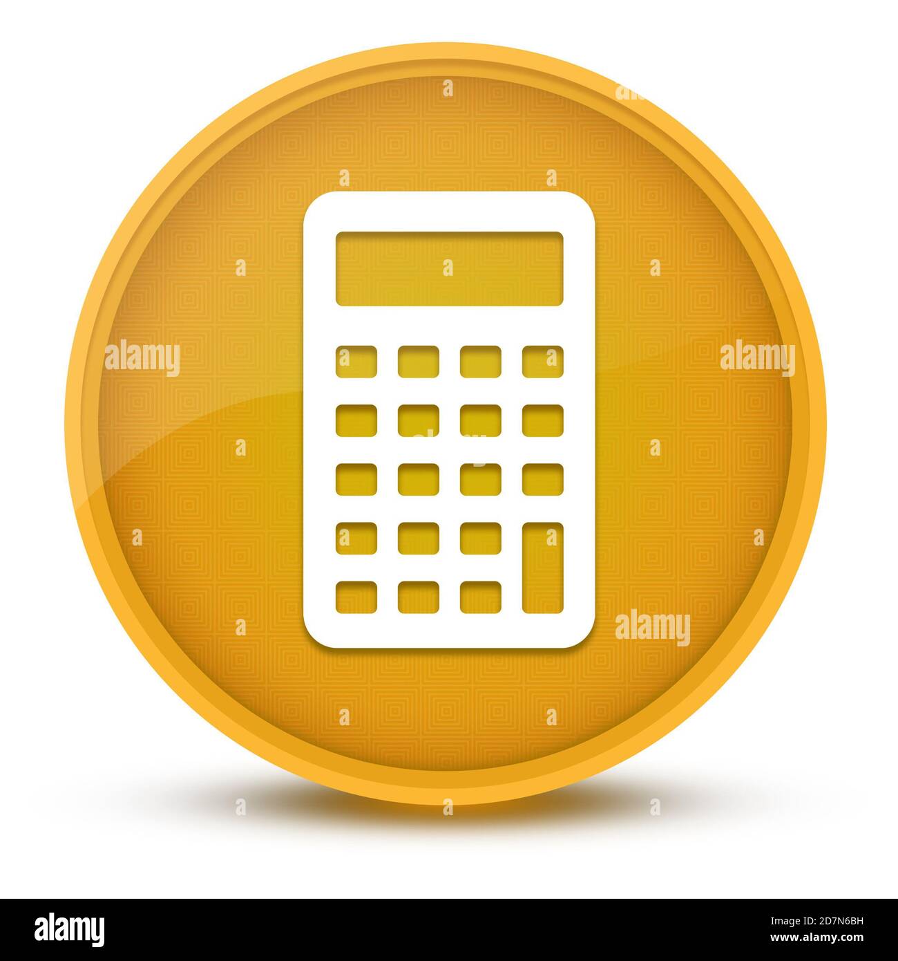 Calculator luxurious glossy yellow round button abstract illustration ...