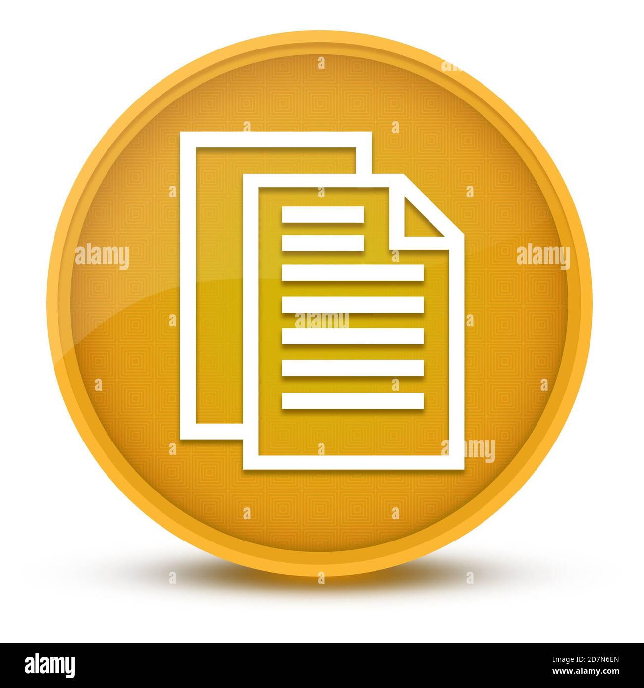 Document pages luxurious glossy yellow round button abstract