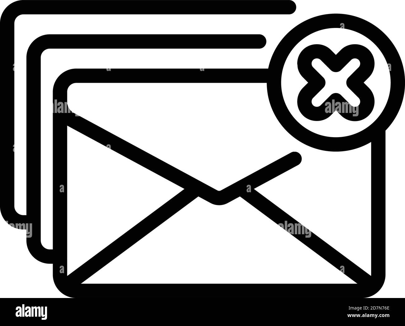 Inbox mail reject icon. Outline inbox mail reject vector icon for web ...